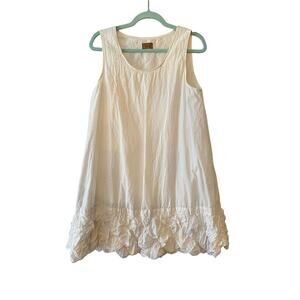 Tulip S cotton white balloon bottom dress ivory accents